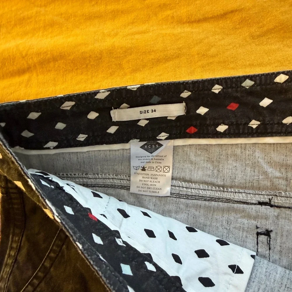 TCSS The Critical Slide Society‎ Mens Black Diamond Print Board Shorts Size 34